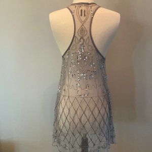 Free People Sheer Slip Dress with Sequin Accents